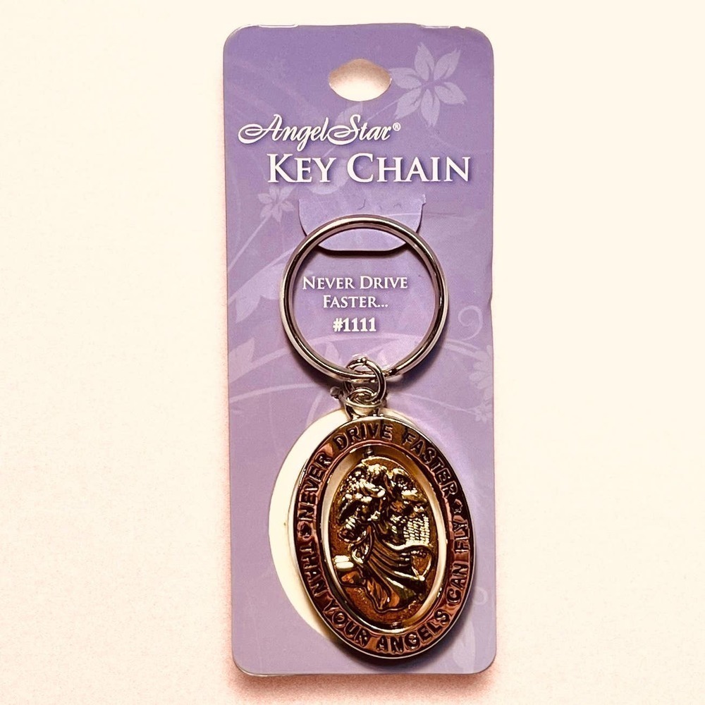 Angel Star Car Key Chain Gold Silver Tone Angel Charm Spins
